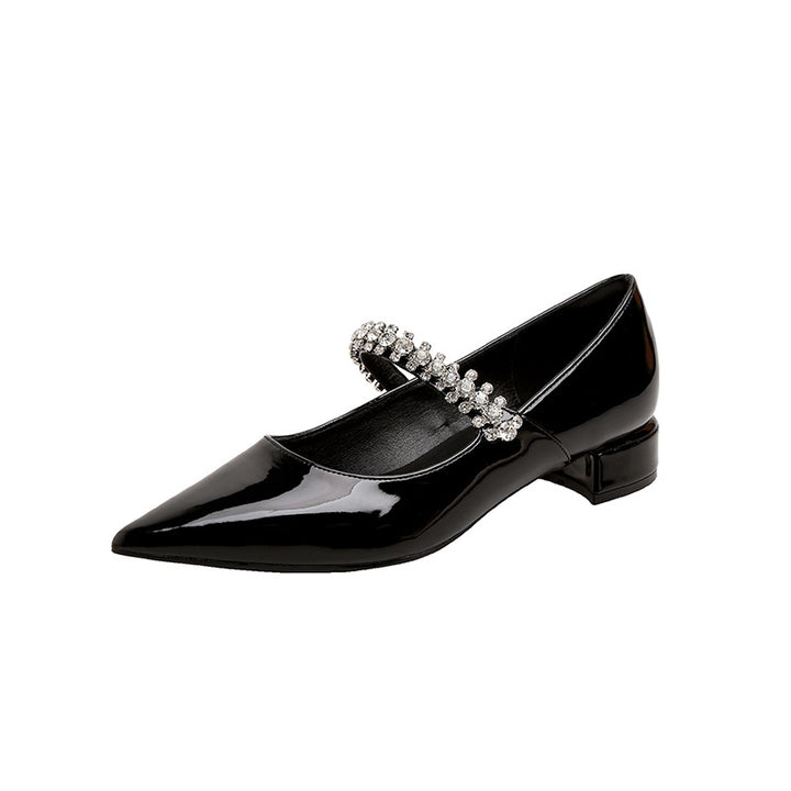 Dame elegante Pumps med funklende dekoration og komfortabel blokhæl Stilla