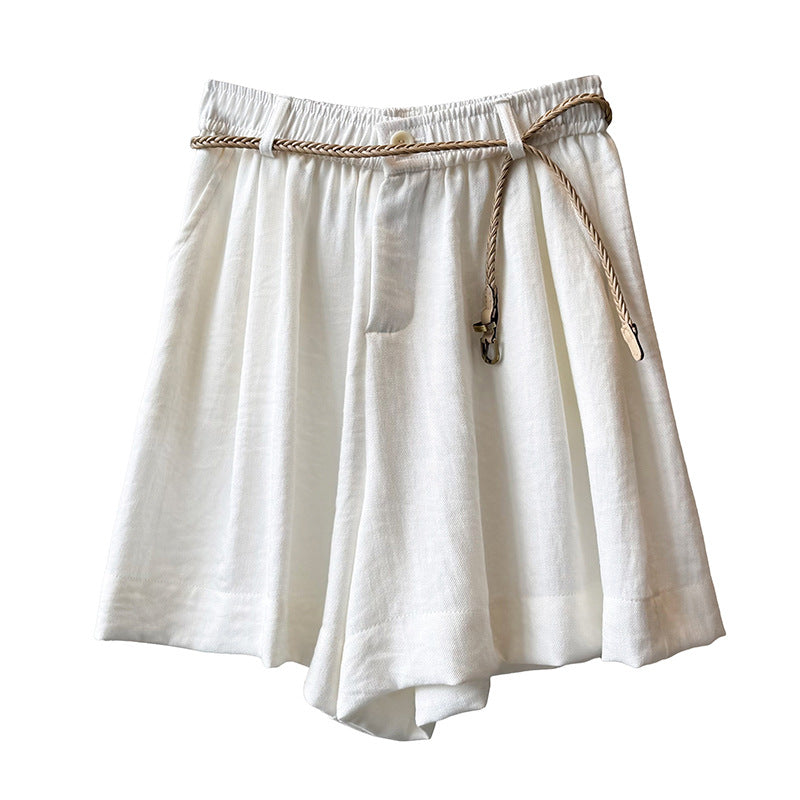 Dame casual shorts med elastisk liv og taljebånd Stilla