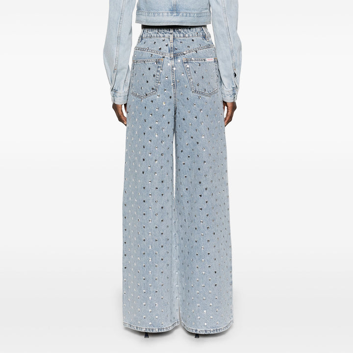 Kvinders brede jeans med glitrende applikationer Stilla