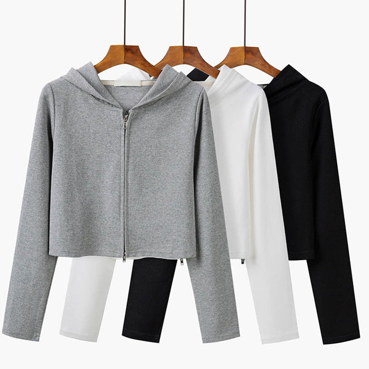 Femme Cropped Zip-Up Hoodie med moderne design Stilla