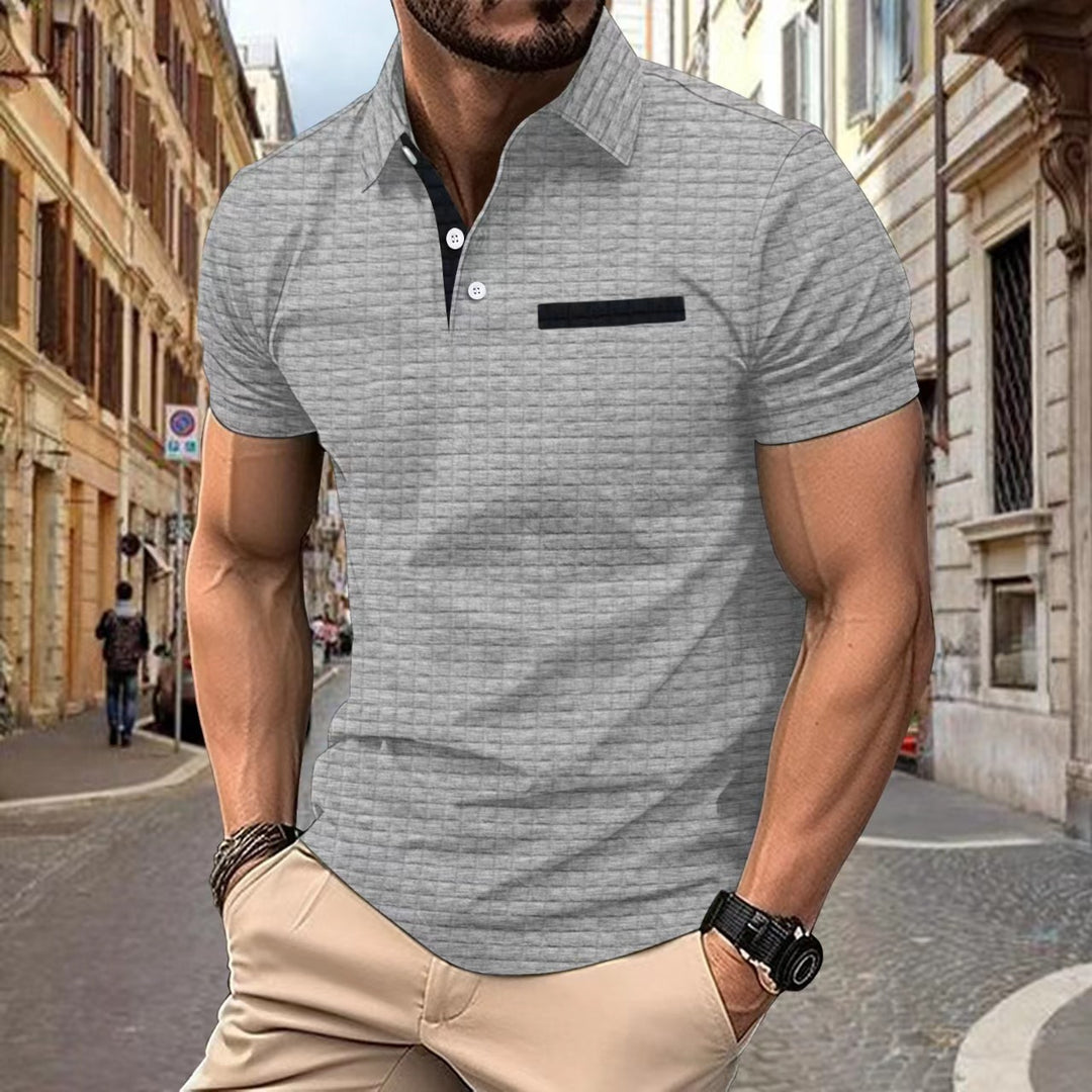 Herre moderne polo shirt med struktureret design og brystlomme Stilla