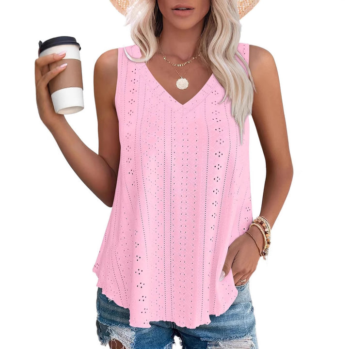 Kvinder Eyelet Design ærmeløs Top Stilla