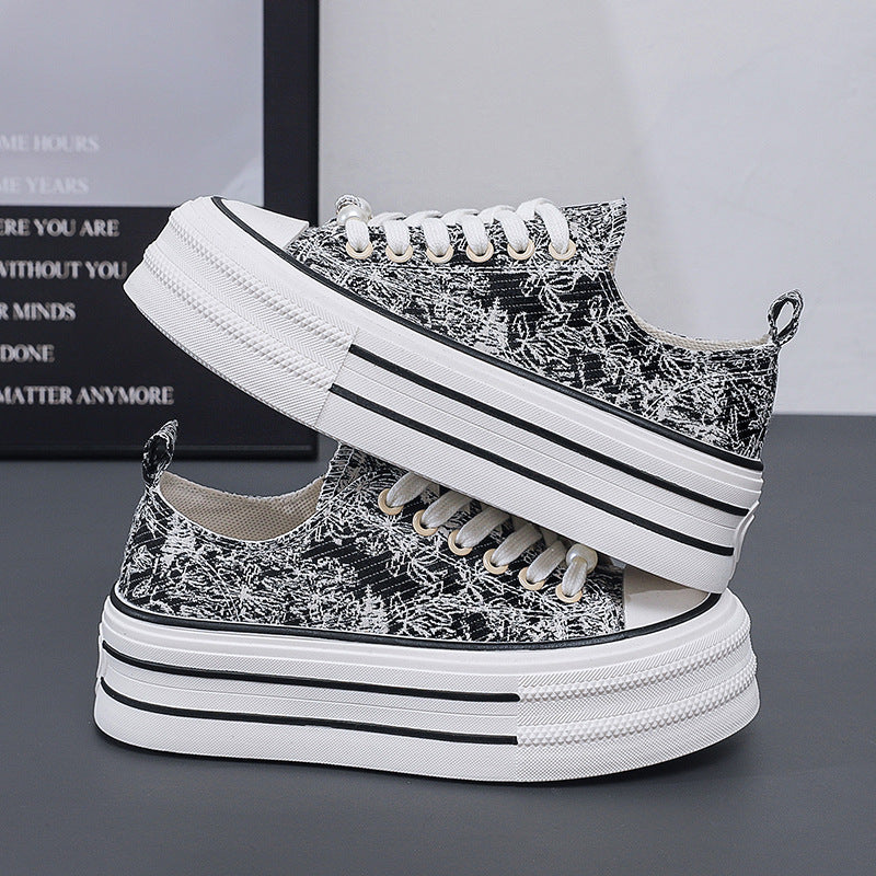Dame Plateau-Sneakers med blomstermønster og tykt sålprofil Stilla