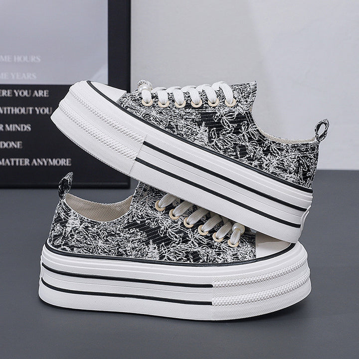 Dame Plateau-Sneakers med blomstermønster og tykt sålprofil Stilla