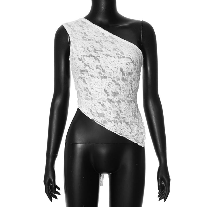 Femme asymmetrisk spidsetop Stilla