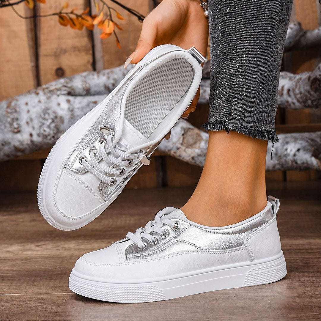 Dame mode Sneakers med elegant Metallic-applikation Stilla