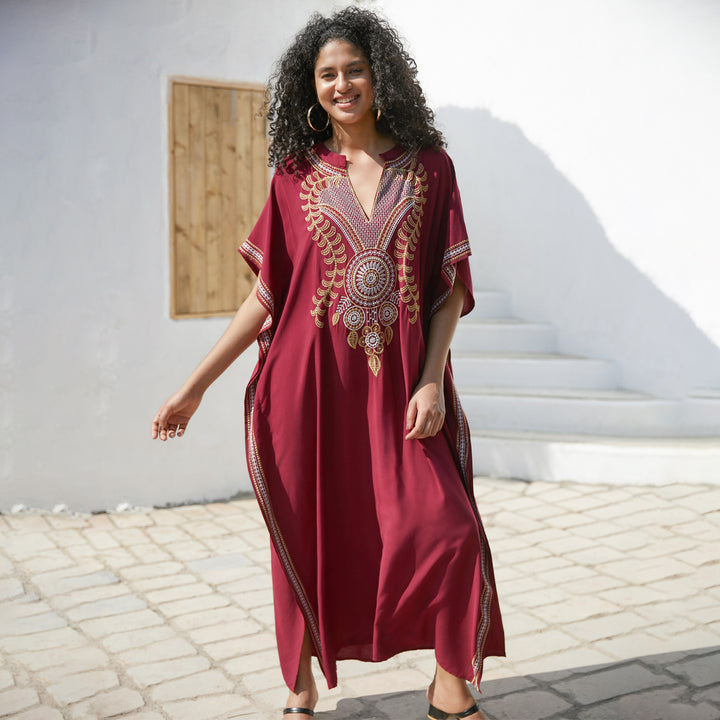 Dame Strandkaftan med omhyggelige etniske udsmykninger og elegant snit Stilla
