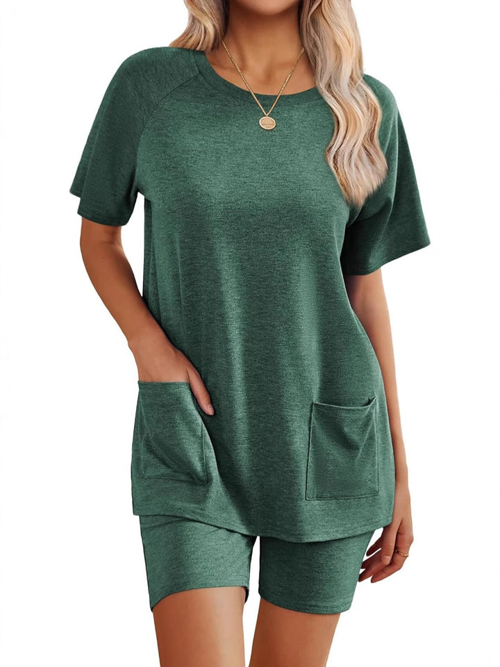 Dame loungewear-sæt med behagelig løs pasform og praktiske lommer Skovae