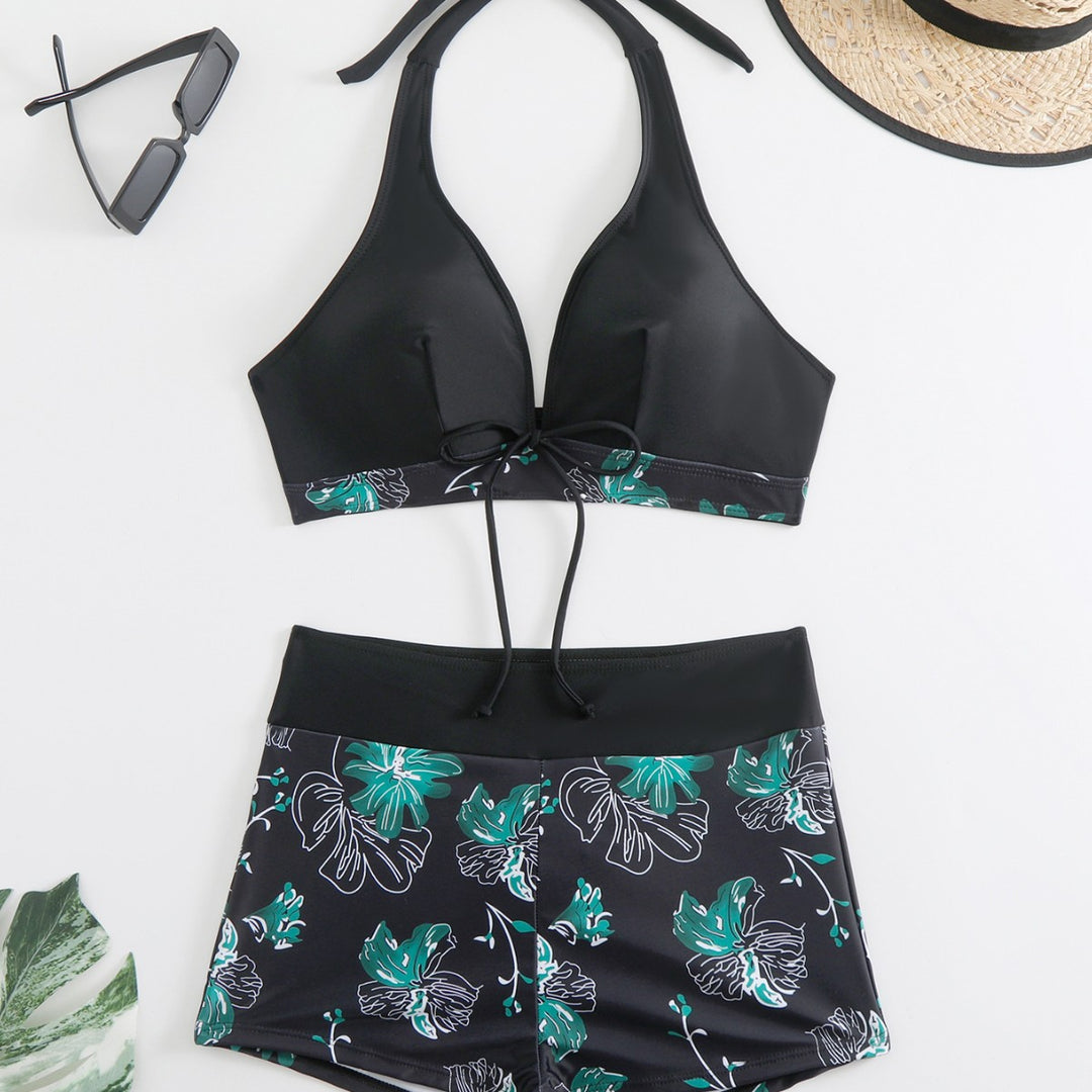 Damer Tankini-sæt med blomsterdetalje og komfortabel shorts-snit Stilla