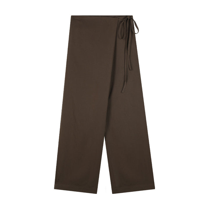 Dame elegant Paperbag-bukser med høj talje og sidelomme snørebånd Stilla