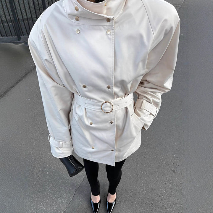 Dame oversized trenchcoat med dobbelt krave Stilla