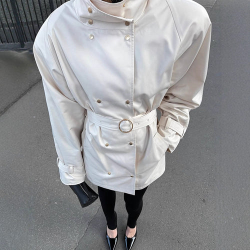 Dame oversized trenchcoat med dobbelt krave Stilla