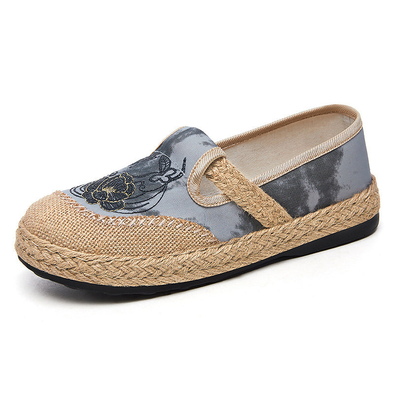 Dame espadrillos med blomsterdesign og polstret sål Stilla