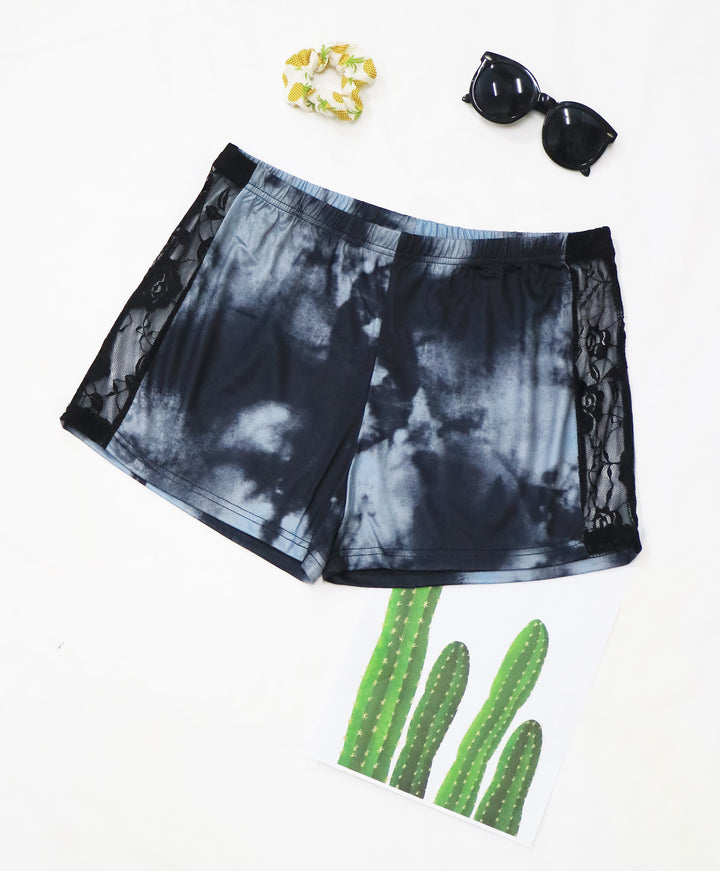 Dame afslappet cropped T-shirt med sky mønster Skovae