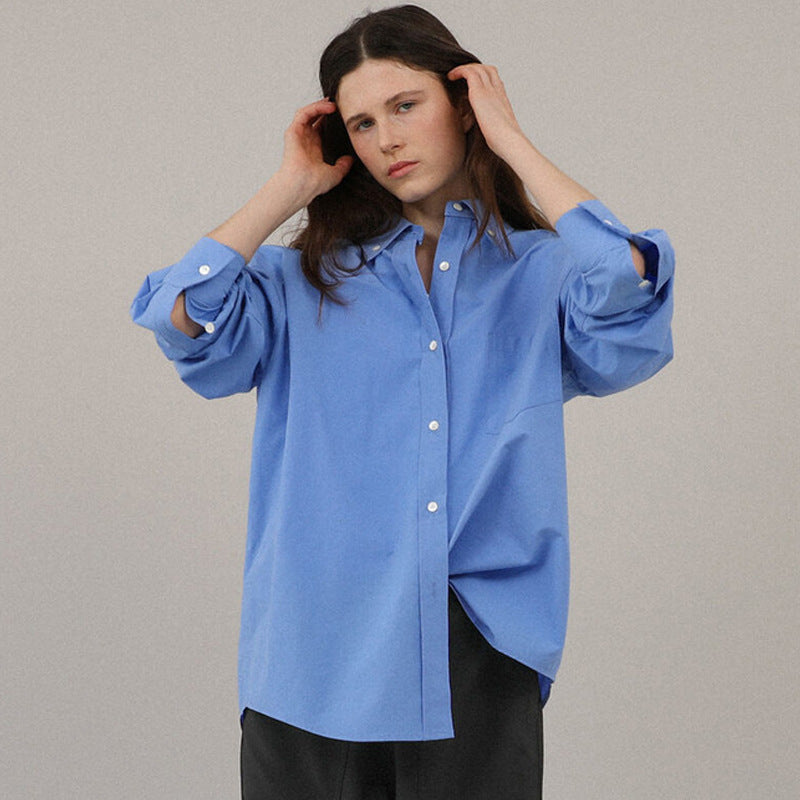 Dame Løs Oversized-Skjortebluse med elegante detaljer og voluminøse ærmer Stilla