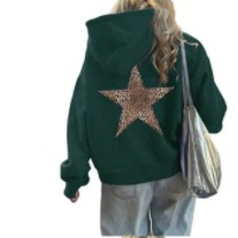 Kvinders hoodie med glitrende stjernesymposium Skovae