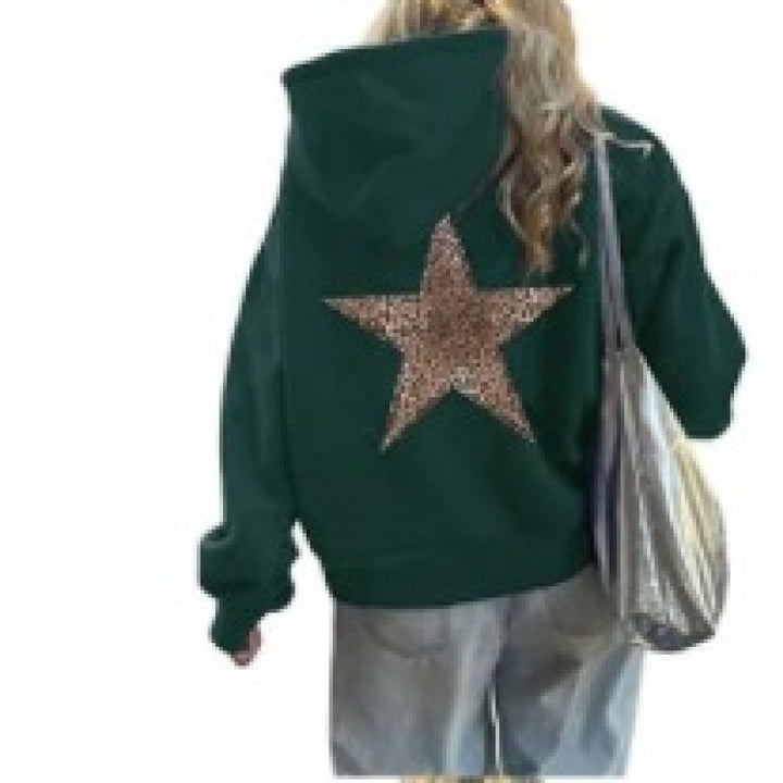 Kvinders hoodie med glitrende stjernesymposium Skovae