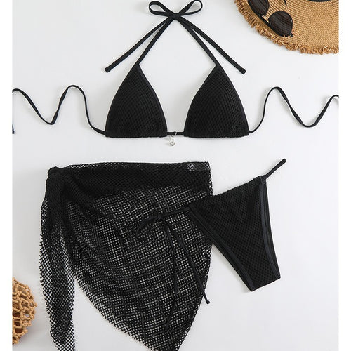 Dame Bikini-sæt med elegant netdesign og justerbare stropper Stilla