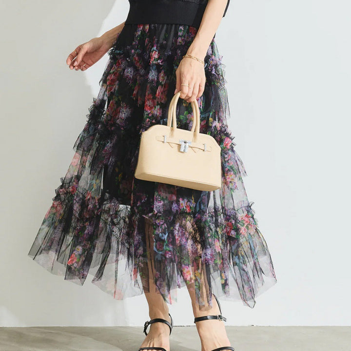 Dame lagdeling blomster maxi nederdel Stilla