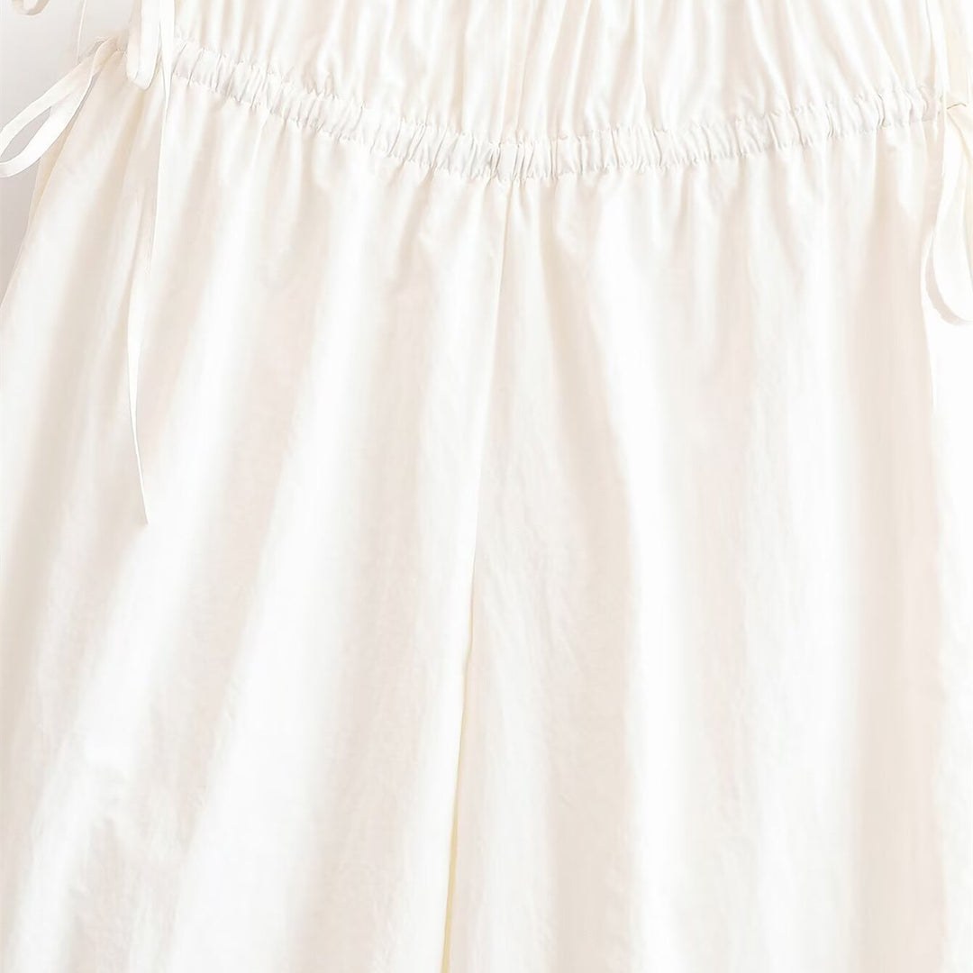 Dame bred culotte med elastisk talje og justerbar bånd