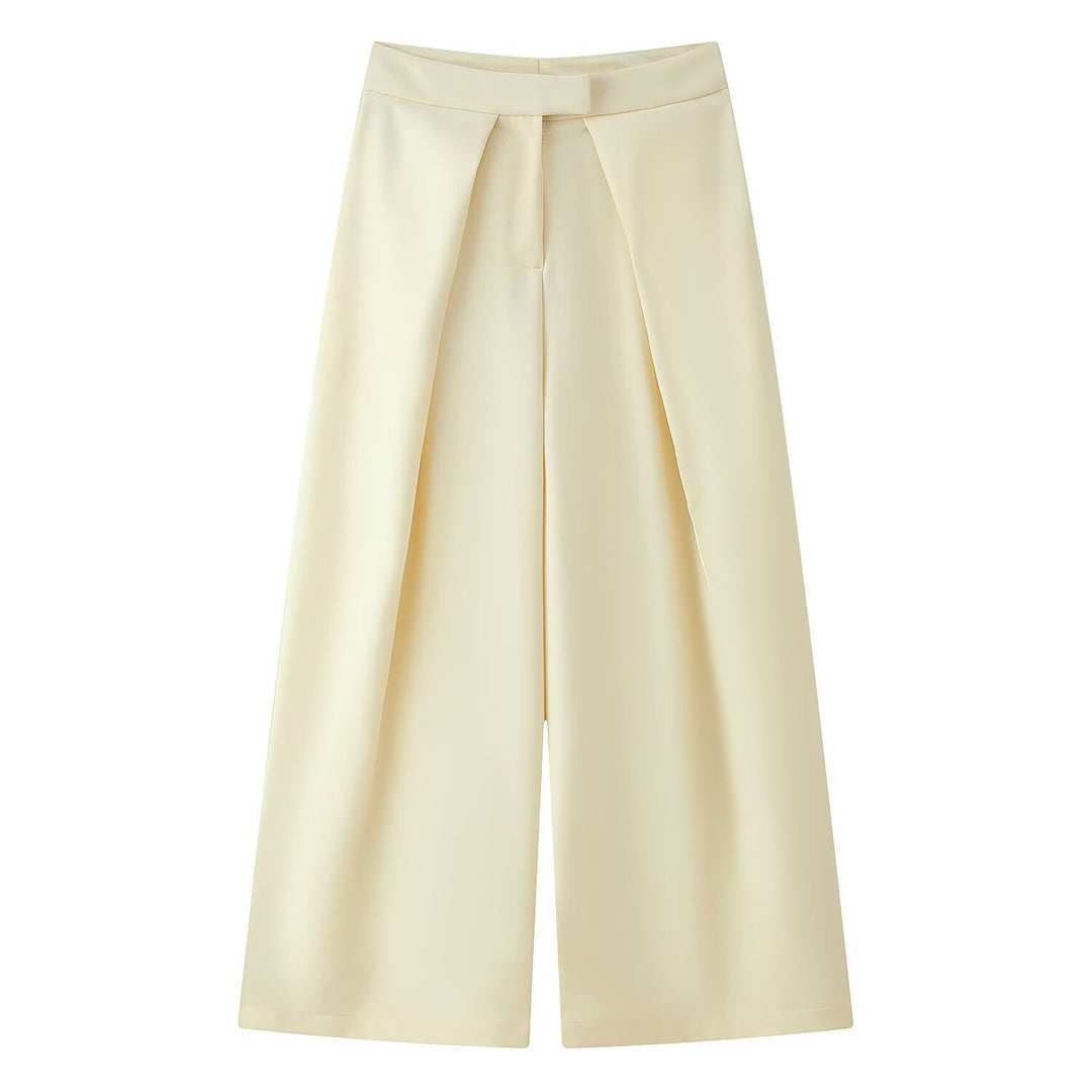 Kvinder bredt skåret culotte-bukser med elegante folder og høj talje Skovae