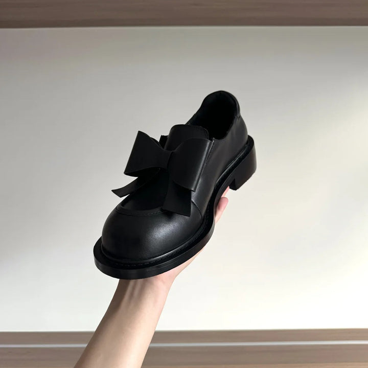 Dame Chunky Sløjfe-Accent Oxford-Sko Stilla