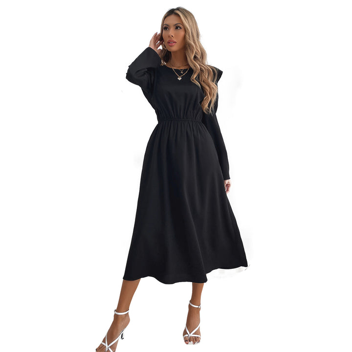 Dame elegant maxi kjole med flæse detaljer og elastisk talje Stilla