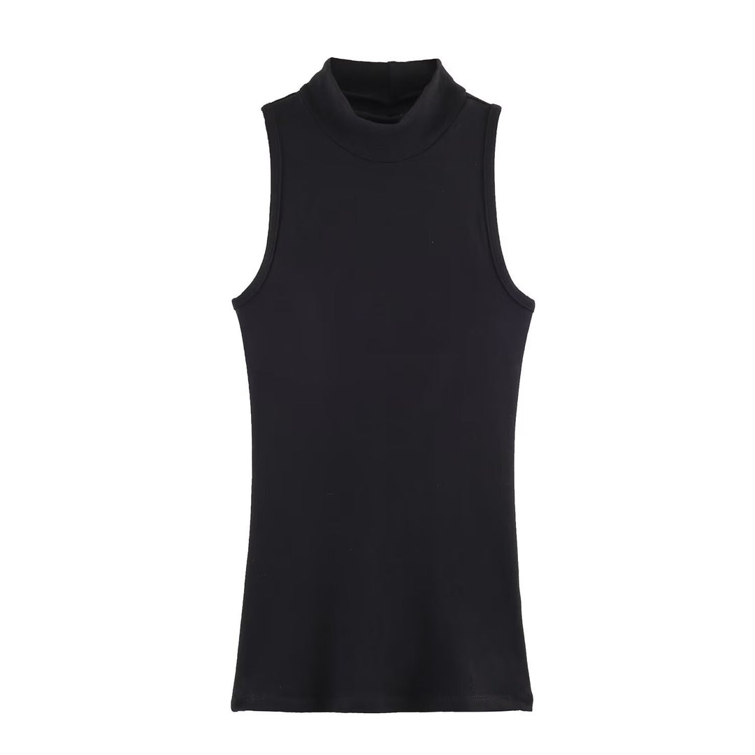 Dame rullekrave tanktop i blødt strækmateriale Skovae