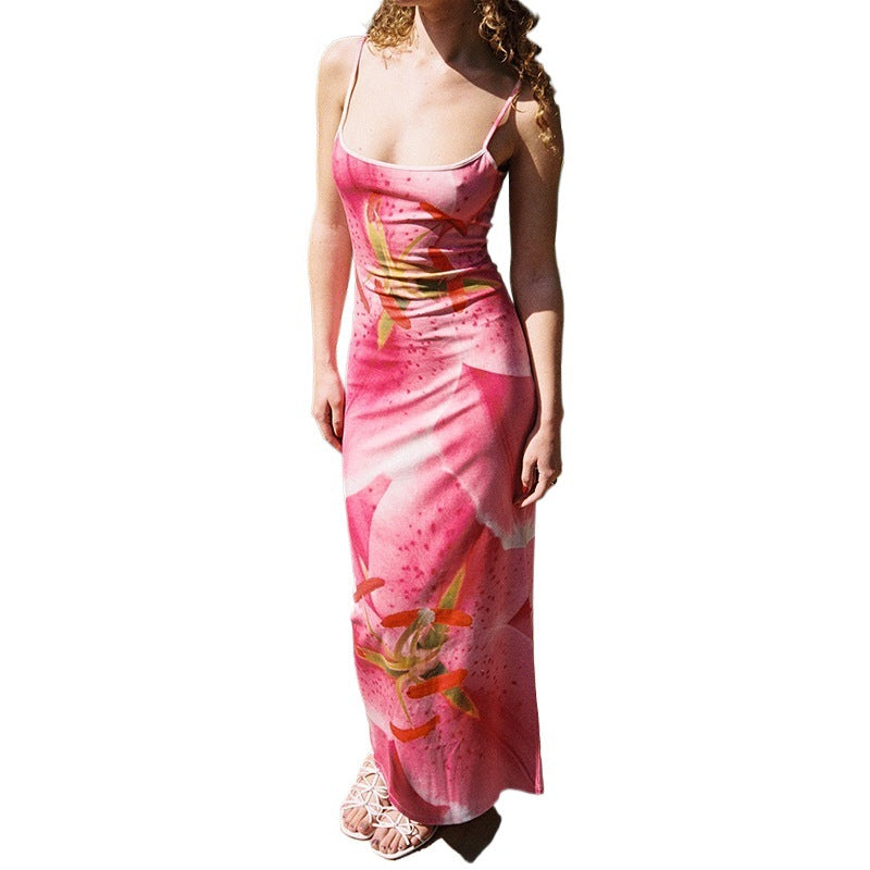 Dame Floral Maxi Slip Kjole Stilla