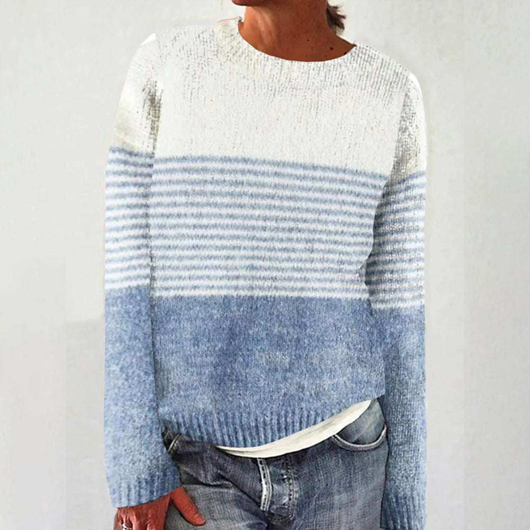 Kvinders sweater med et moderigtigt stribemønster og blødt materiale Stilla