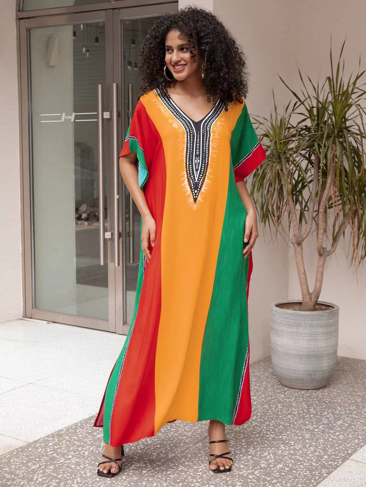 Dame Kaftan med attraktivt snit og livligt design Stilla