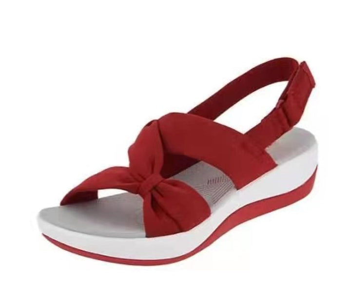 Dame nan lette plateau sandal med ergonomisk komfort fodseng og justerbar hælrem Skovae