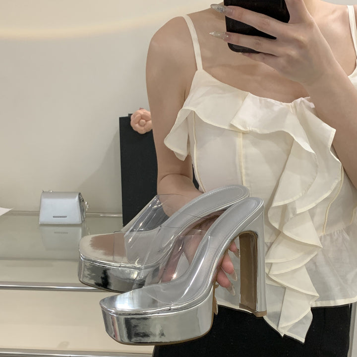 Dame Gennemsigtige Plateau-Pumps Stilla