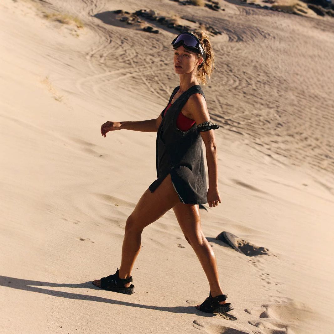 Dame leger strandtop med asymmetrisk snit Stilla