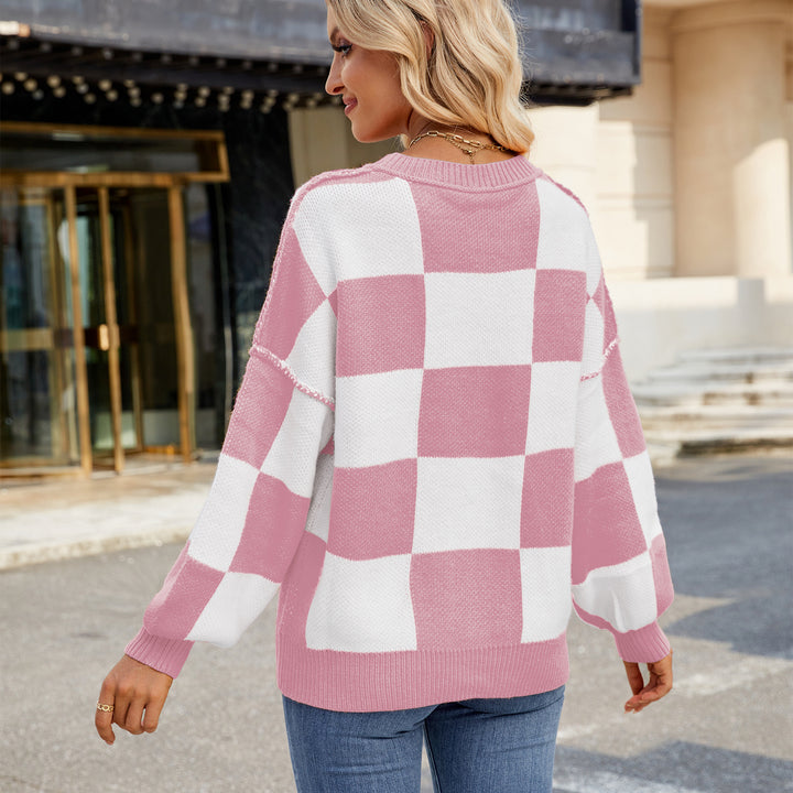 Dame ternet mønster sweater lavet af åndbart strik Stilla