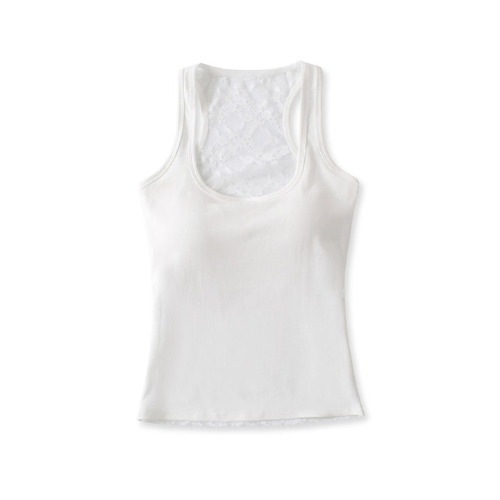 Dame Tanktop med elegant spidselement Stilla