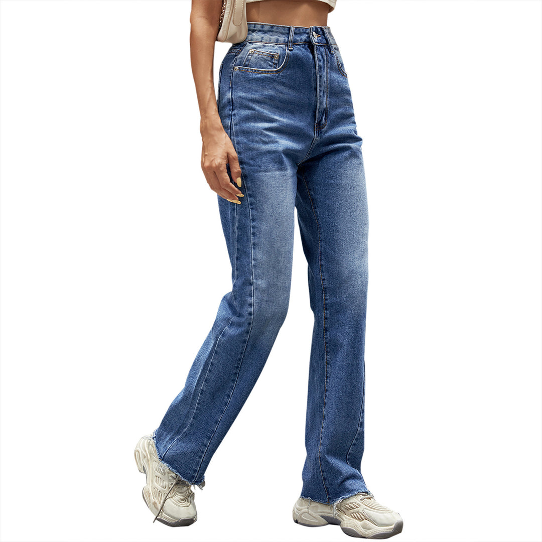 Damer Høj Talje Jeans i klassisk snit med afslappet bootcut Stilla