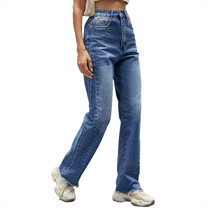 Kvinders højtaljede jeans i klassisk snit med casual bootcut Stilla