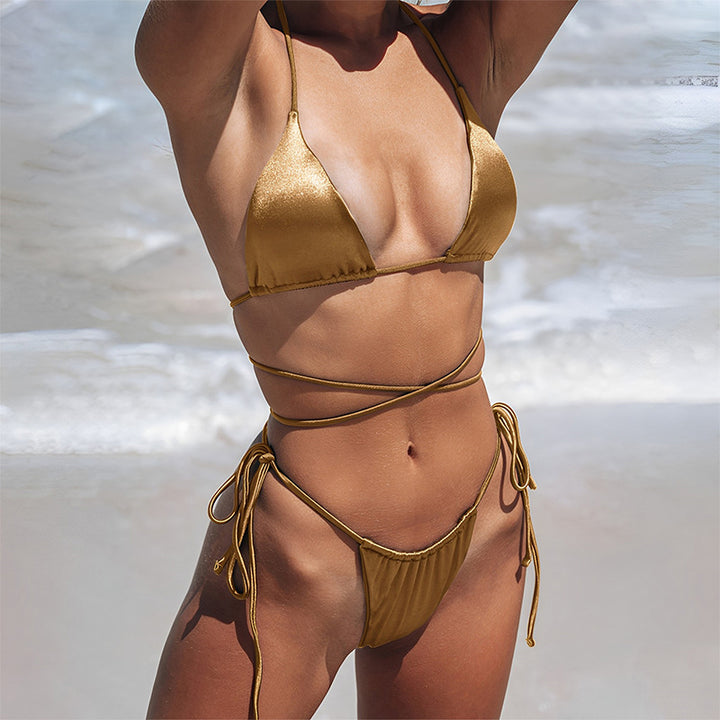 Femme Triangle Cut Wickelbikini Sæt Stilla