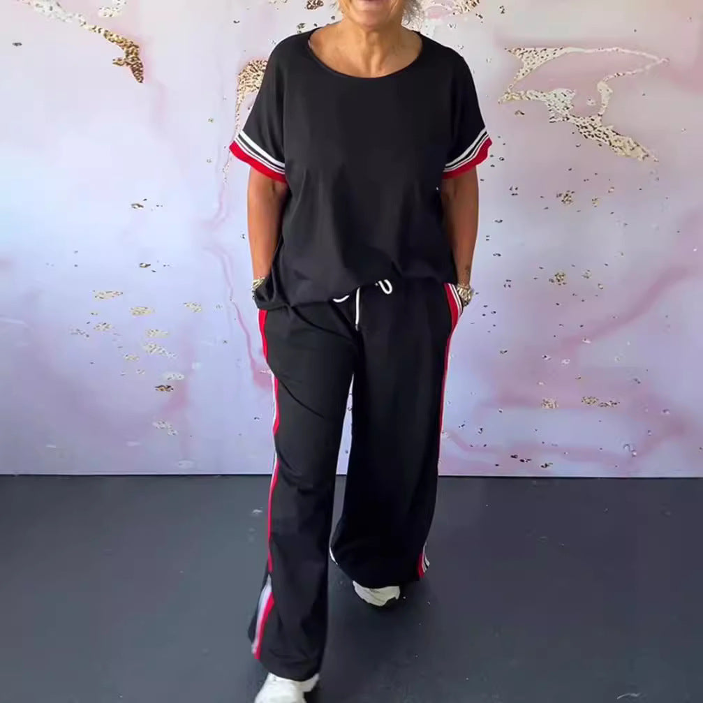 Damer Sportligt Fritids-Sæt med trendy striber og løs pasform Stilla