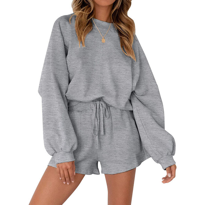 Dame Lækkert sportsæt med bred sweatshirt og shorts Stilla