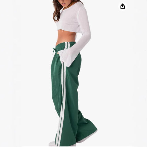 Dame sporty brede joggingbukser med sideline Stilla