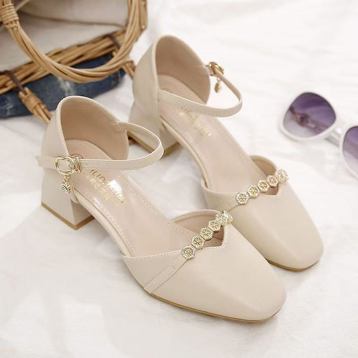 Dame elegant Slingback-pumps med modet rhinsten pynt Stilla