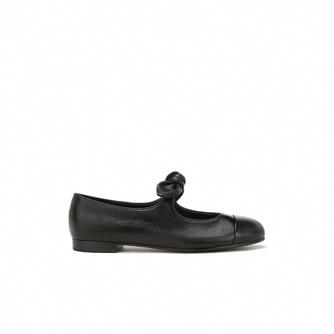 Femme Elegant Knude Detalje Ballerina Flad Stilla