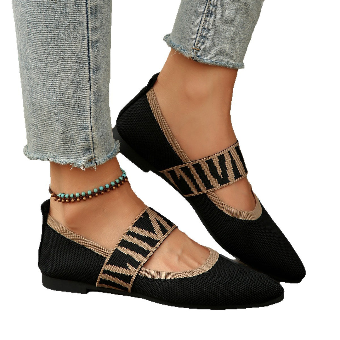 Dame elegante Ballerinas med moderigtigt elastisk remdesign Stilla