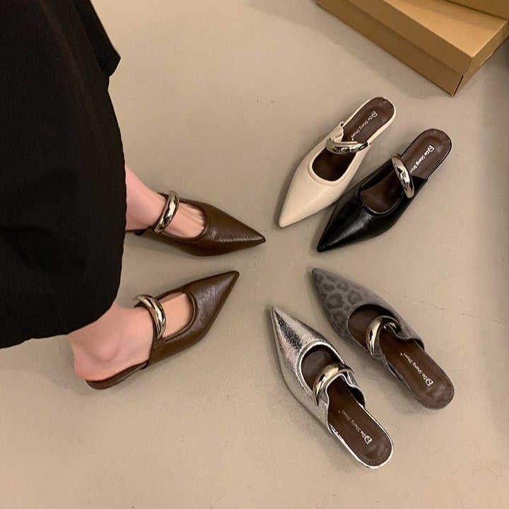 Dame spidse Slingback-muler med slankt spændeakcent Stilla