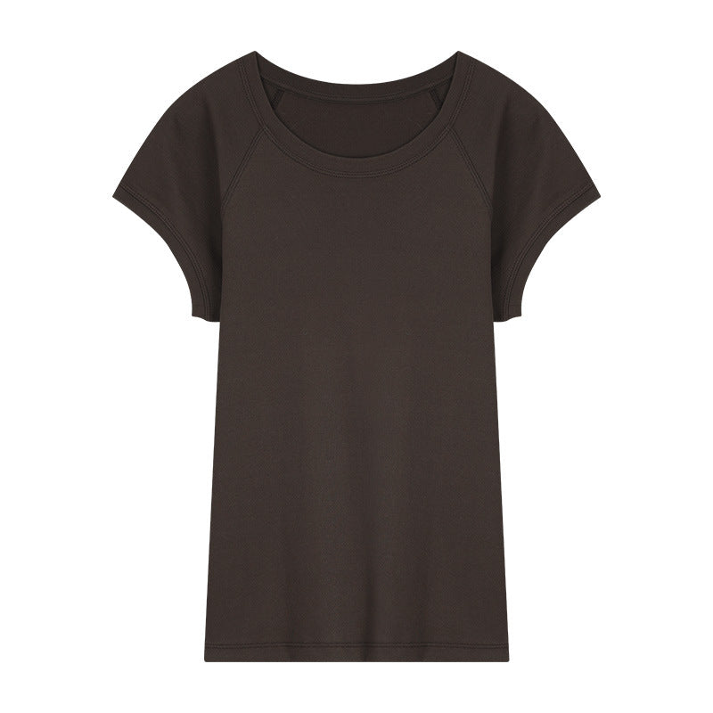 Dame Sporty Kortærmet T-shirt med Kontrastbånd Stilla