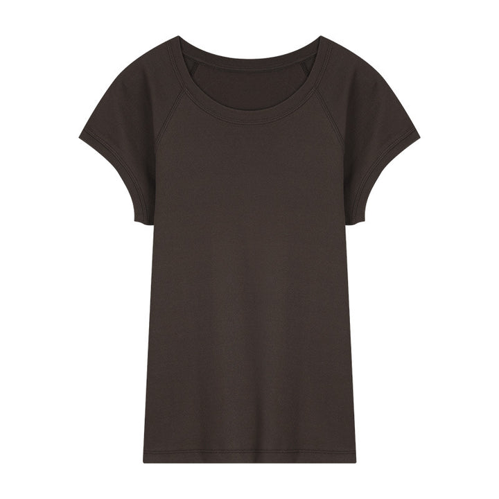 Dame Sporty Kortærmet T-shirt med Kontrastbånd Stilla