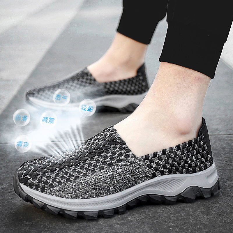 Unisex nan flettede elastiske slippers med let dæmpende sål Skovae