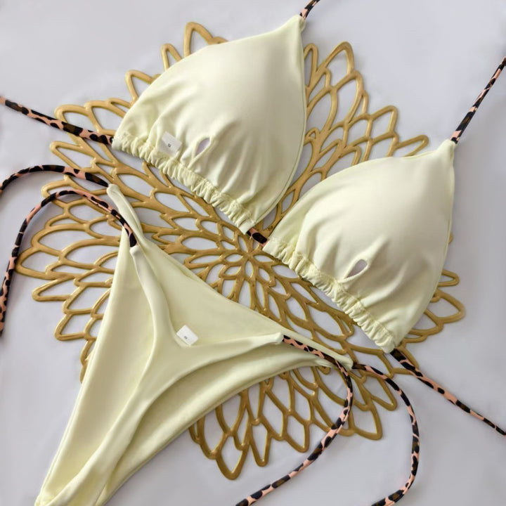 Damer Bikini-sæt med trendy dyretryk og moderigtigt sløjfe-detalje Skovae